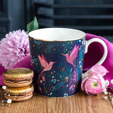 Sara Miller India Mug, Hummingbird Paradise